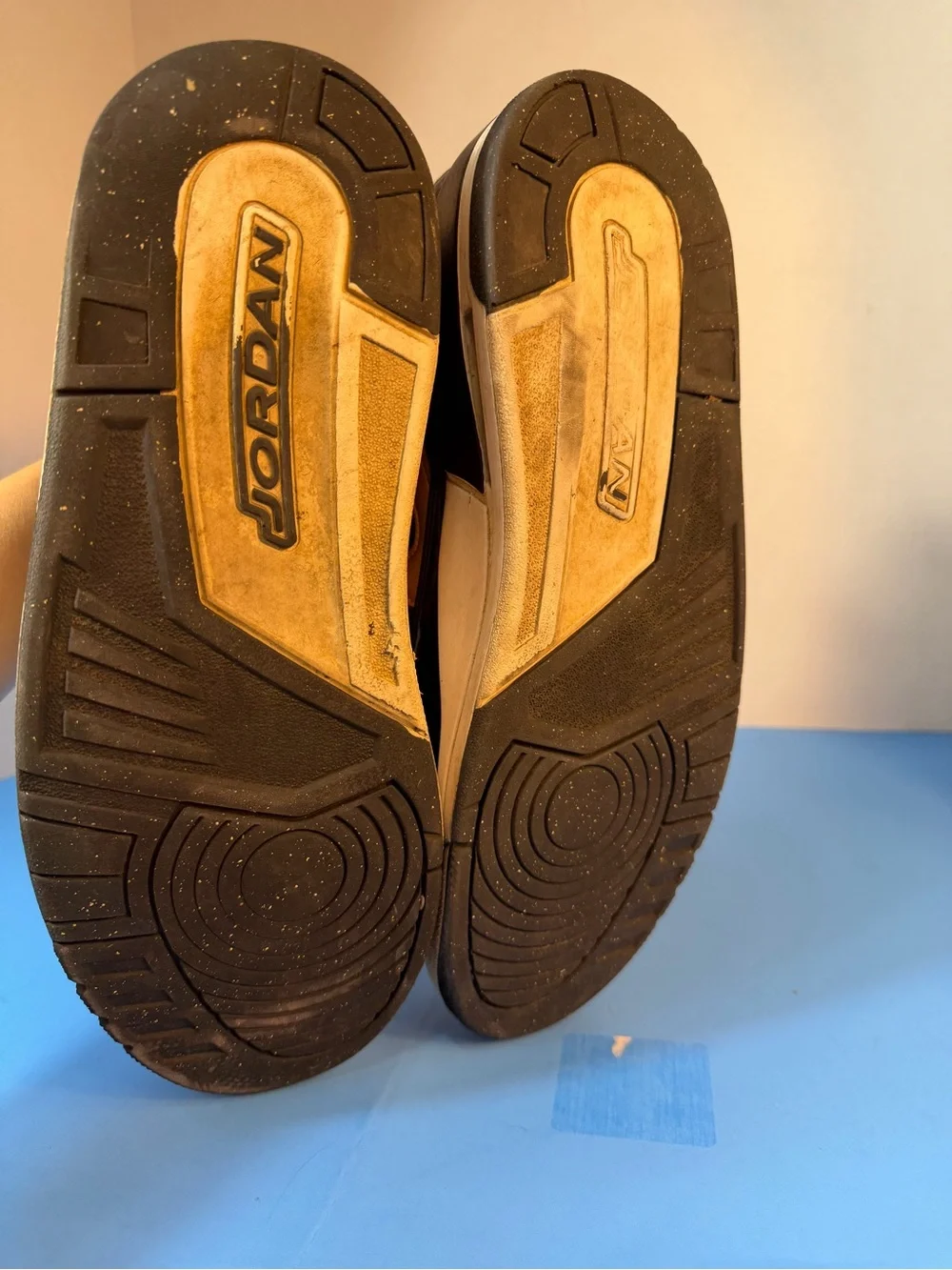 Jordan Black, White & Gold Strap Sneakers